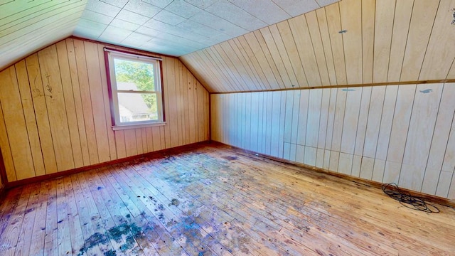 729 Keen Ave, Ashland, OH 44805 - additional living space featuring hardwood / wood-style floors, lofted ceiling, and wood walls