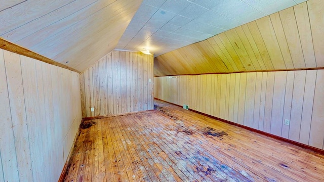 729 Keen Ave, Ashland, OH 44805 - bonus room featuring hardwood / wood-style floors, wood walls, and vaulted ceiling
