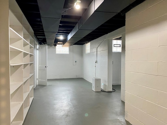 below grade area with a wealth of natural light