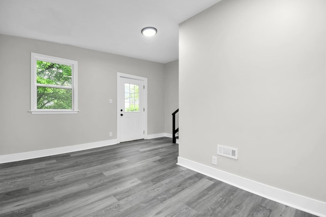 44 W 4th St, Fredericktown, OH 43019 - foyer featuring baseboards and wood finished floors