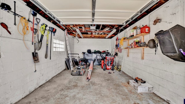 view of garage