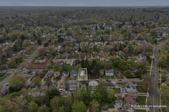 drone / aerial view with a residential view