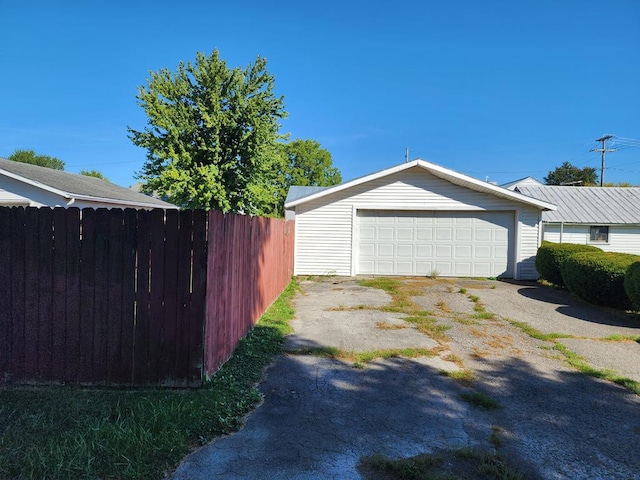 view of garage