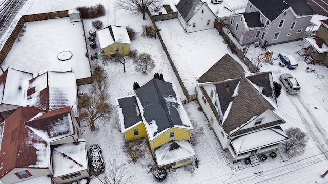 view of snowy aerial view