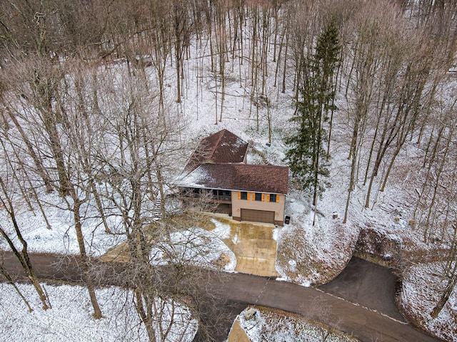 view of snowy aerial view