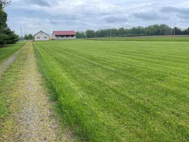 4030 Shoup Rd, Shelby, OH 44875 - view of green lawn featuring driveway and a view of rural / pastoral area