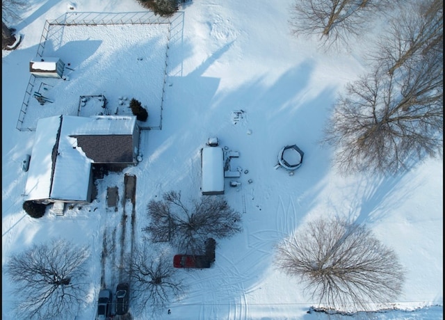 view of snowy aerial view