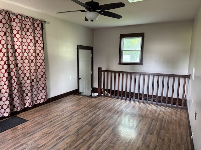 227 S Jefferson St, Loudonville, OH 44842 - empty room featuring wood finished floors and ceiling fan