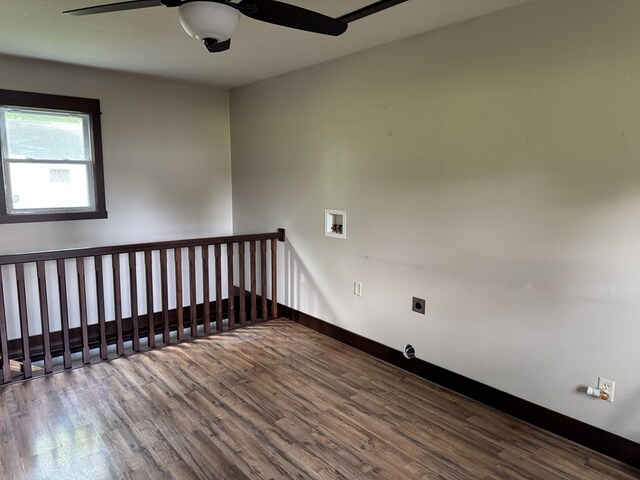 227 S Jefferson St, Loudonville, OH 44842 - spare room featuring wood finished floors and a ceiling fan