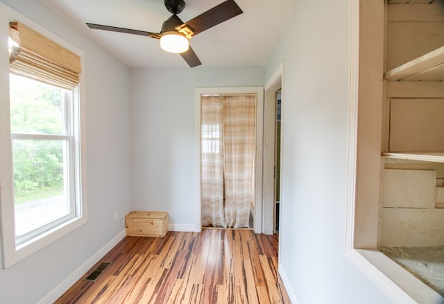 821 Charles St, Galion, OH 44833 - unfurnished room featuring light wood-type flooring, baseboards, and ceiling fan