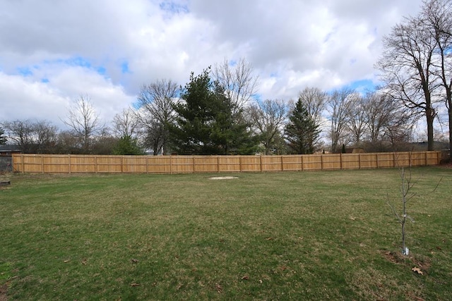 view of yard with fence
