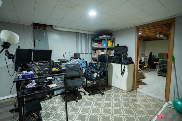 office featuring electric panel