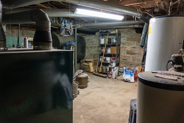 5837 Township Road 103, Mount Gilead, OH 43338 - unfinished basement with gas water heater