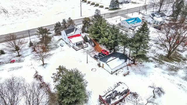 view of snowy aerial view