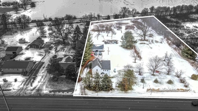 view of snowy aerial view