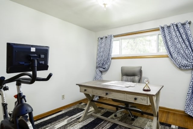 office with hardwood / wood-style floors