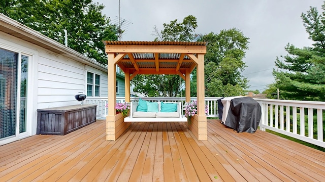 135 W Smiley Ave, Shelby, OH 44875 - wooden deck with grilling area