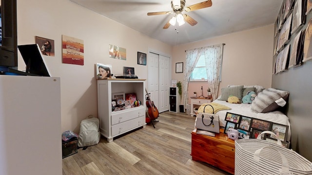 135 W Smiley Ave, Shelby, OH 44875 - living area featuring a ceiling fan and light wood finished floors