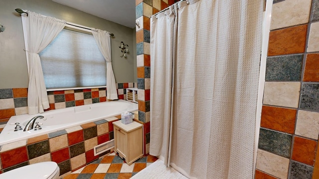 135 W Smiley Ave, Shelby, OH 44875 - full bathroom featuring tiled bath and curtained shower