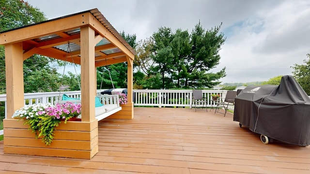 135 W Smiley Ave, Shelby, OH 44875 - wooden terrace featuring area for grilling