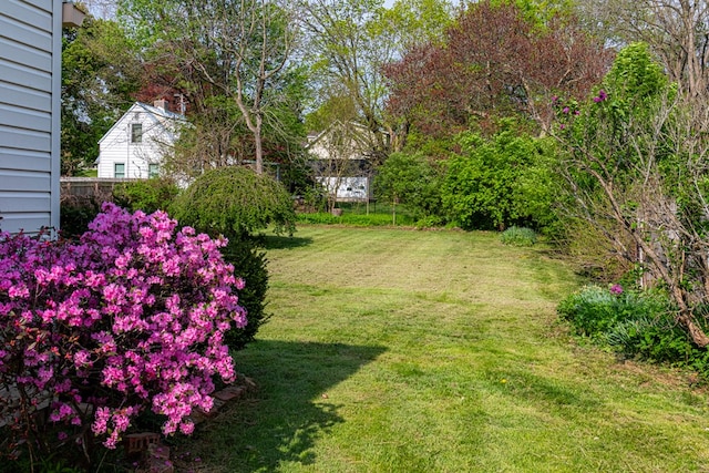 view of yard with fence