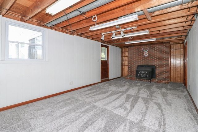 unfurnished living room featuring carpet flooring