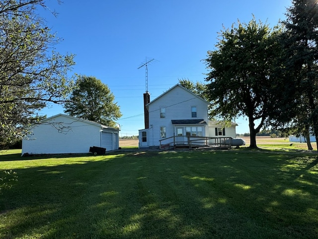 view of yard featuring a deck