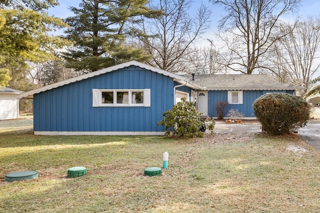 exterior space with a front lawn