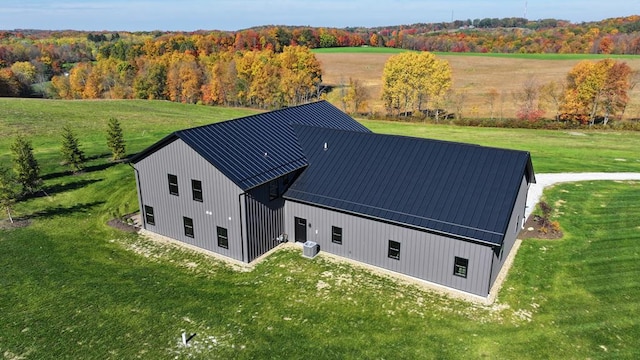 drone / aerial view with a rural view