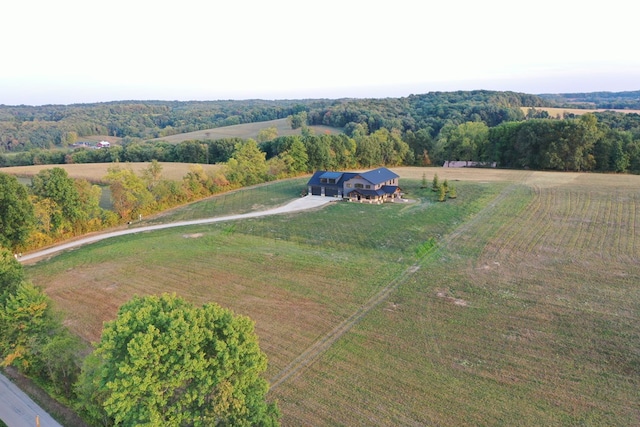 bird's eye view with a rural view