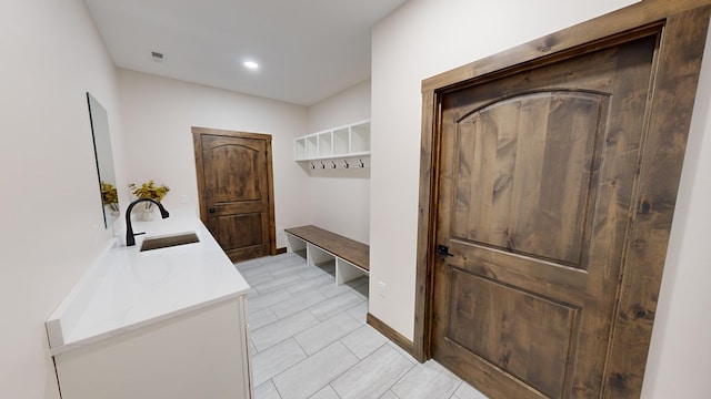 mudroom with sink