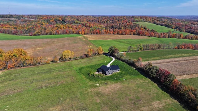 drone / aerial view featuring a rural view