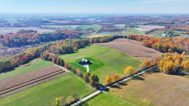 drone / aerial view featuring a rural view