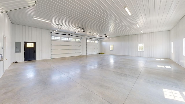 garage with electric panel