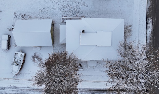 view of snowy aerial view