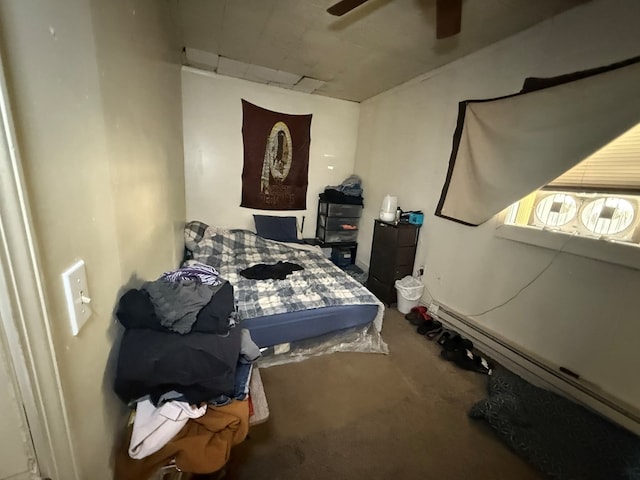 bedroom with a baseboard radiator