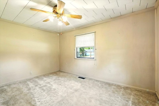 1051 Nazor Rd, Galion, OH 44833 - carpeted spare room with ceiling fan and crown molding