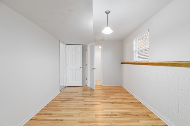 empty room featuring light wood-type flooring