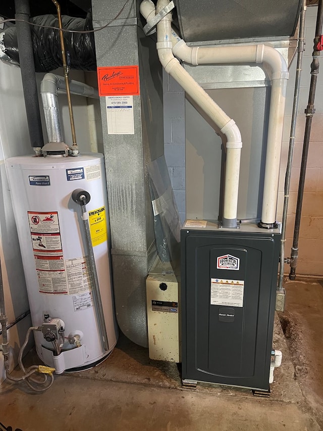 utilities featuring gas water heater