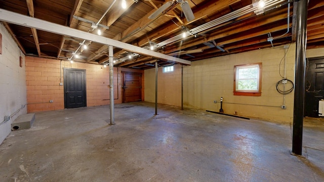 4 Post St, Shelby, OH 44875 - below grade area with plenty of natural light and concrete block wall