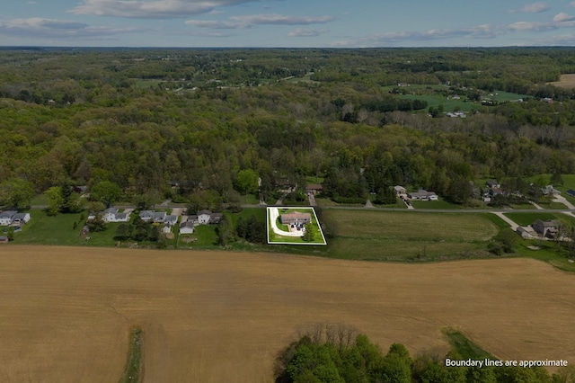 524.526 Rudy Rd, Mansfield, OH 44903 - aerial overview of property's location with a heavily wooded area and property boundaries highlighted