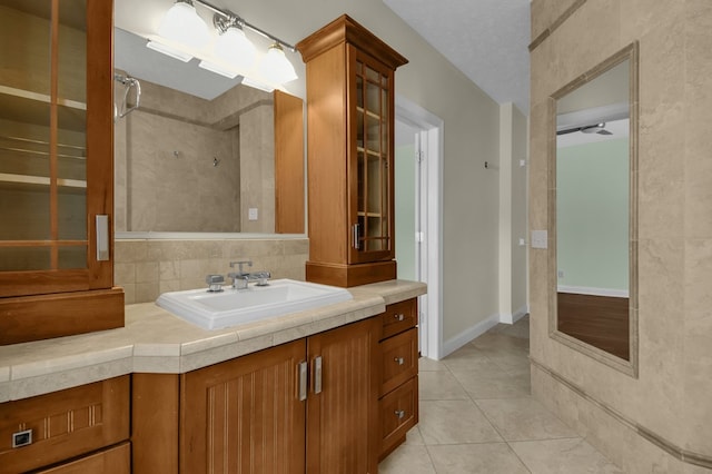 bathroom featuring vanity and tile patterned floors