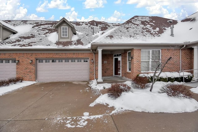 view of front of home with a garage