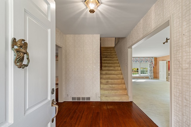 interior space featuring dark hardwood / wood-style floors