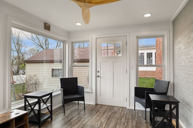 501 Clifton Blvd, Mansfield, OH 44907 - sunroom / solarium featuring plenty of natural light and a ceiling fan