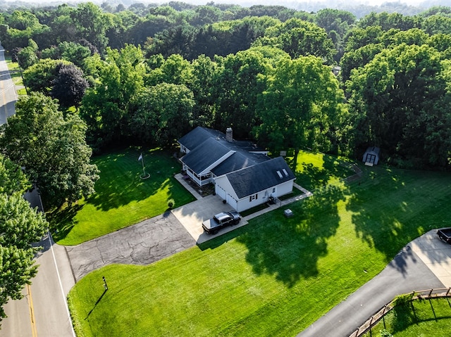 10411 River Rd, Huron, OH 44839 - view from above of property with a heavily wooded area
