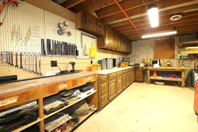10411 River Rd, Huron, OH 44839 - below grade area featuring a workshop area