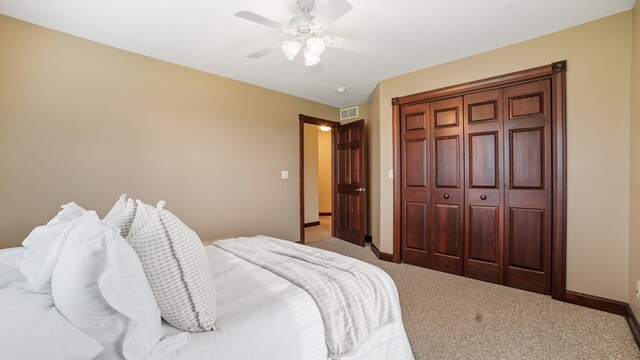 1439 Township Rd Unit 1238, Ashland, OH 44805 - bedroom featuring light colored carpet, baseboards, a closet, and ceiling fan