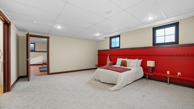 1439 Township Rd Unit 1238, Ashland, OH 44805 - bedroom featuring carpet floors, baseboards, a paneled ceiling, and recessed lighting