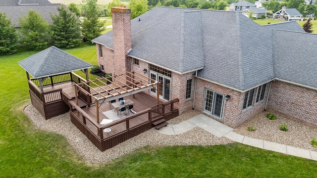 1439 Township Rd Unit 1238, Ashland, OH 44805 - back of house featuring a gazebo, a chimney, a shingled roof, and brick siding